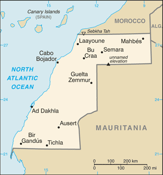 westsahara politisch  karte